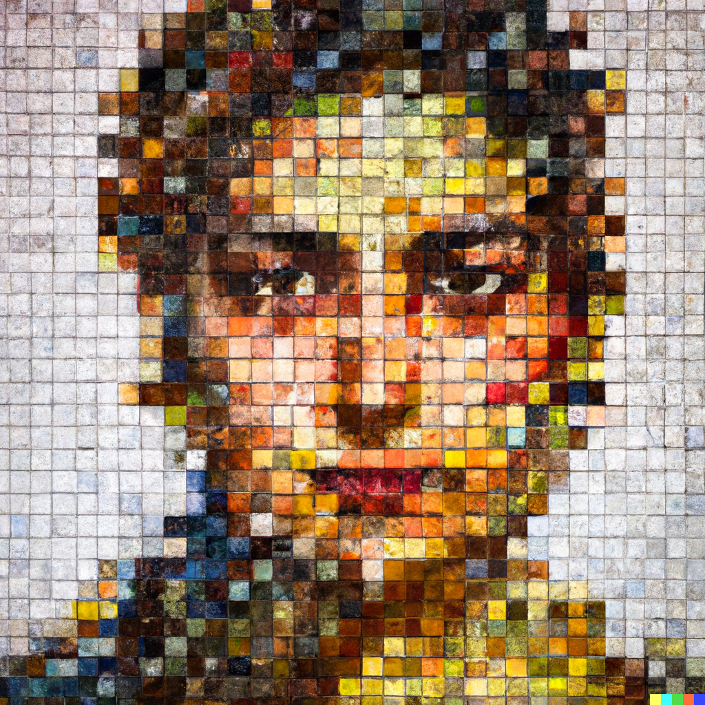 DALL·E 2023-03-09 03.10.45 - Painting of a beautiful Albanian Woman digital art mosaic.png