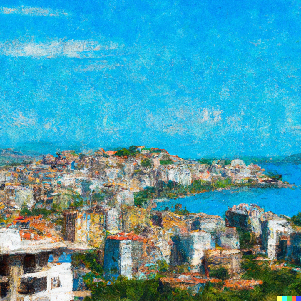 DALL·E 2023-03-09 03.34.34 - An impressionist style painting of Saranda in Albania..png